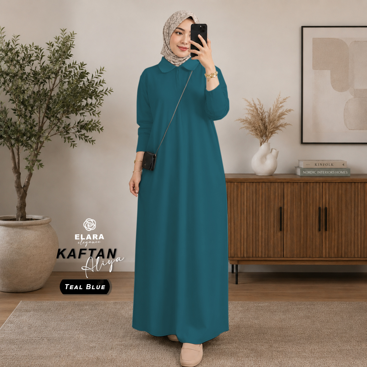Kaftan Aliya Teal Blue
