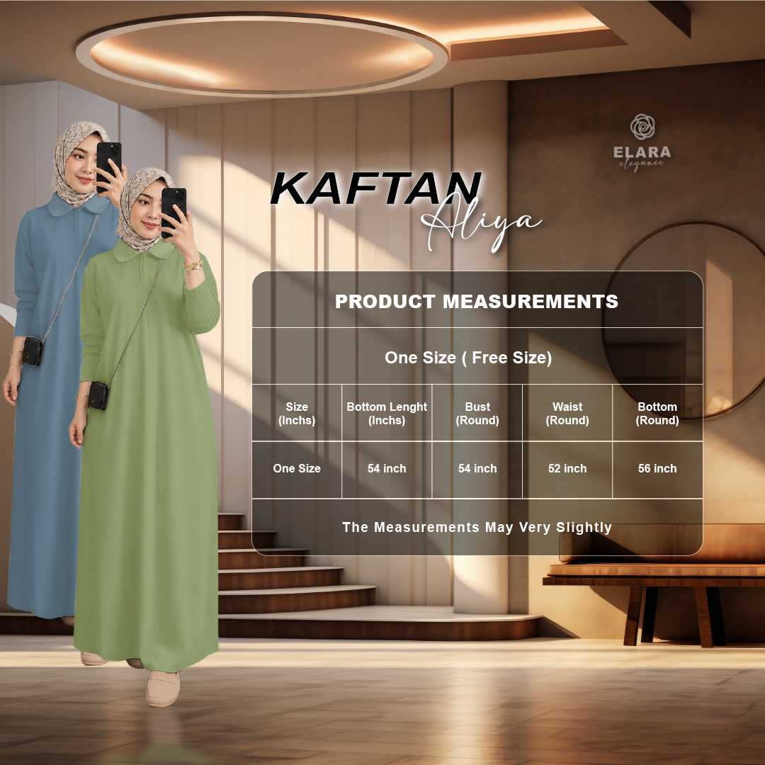 Kaftan Aliya Size Chart