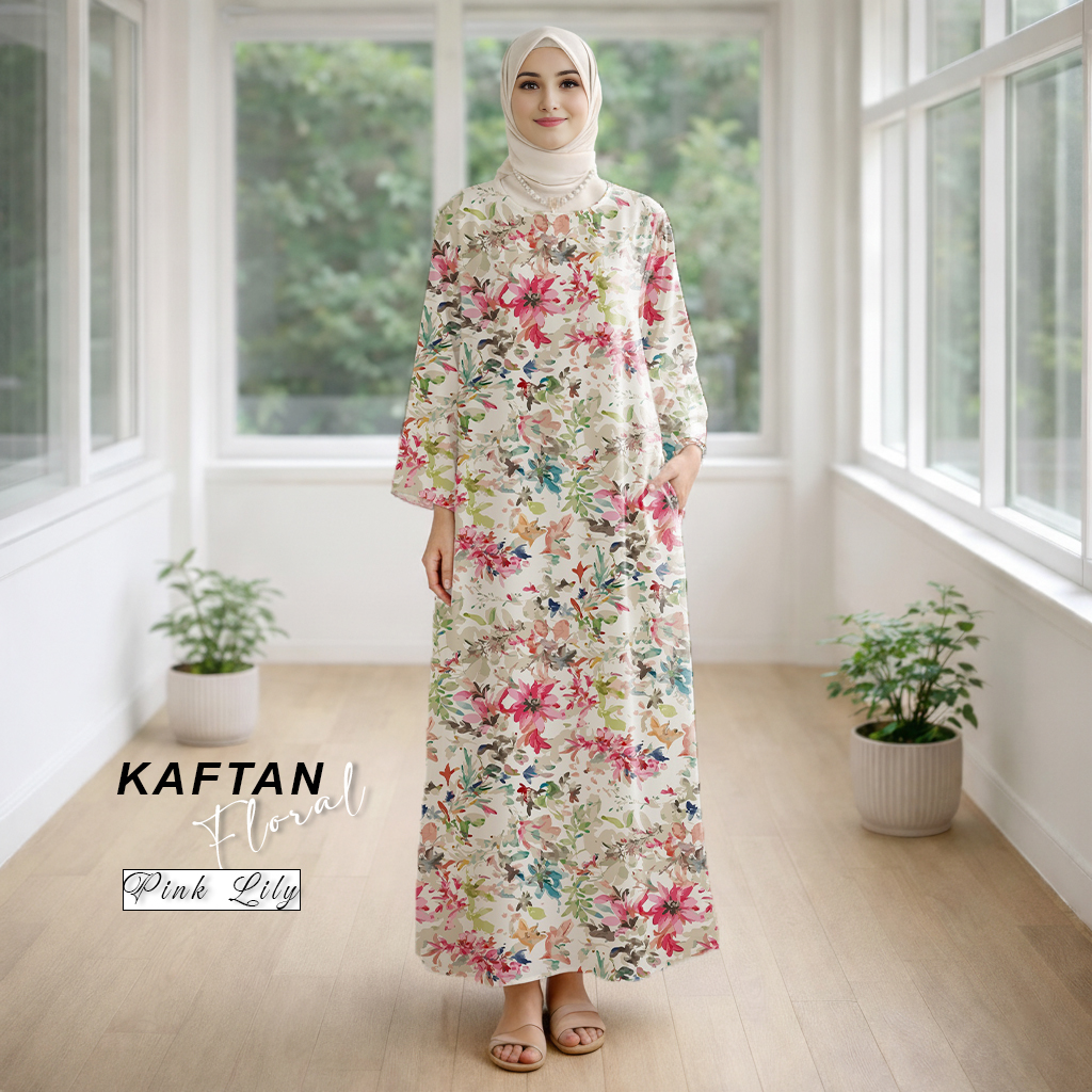 Kaftan Floral Pink Lily