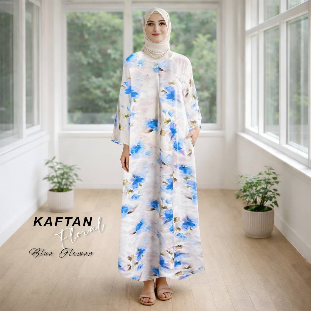 Kaftan Floral Blue Flower