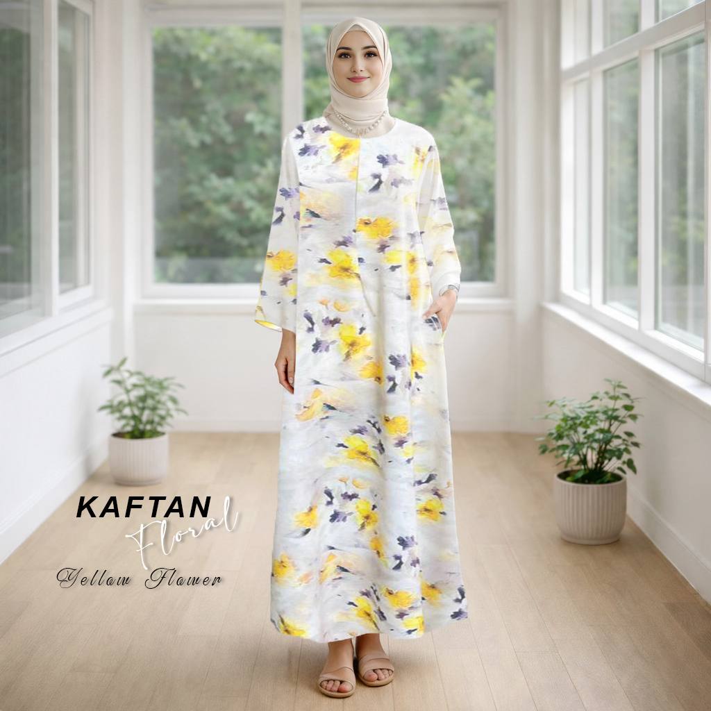Kaftan Floral Yellow Flower