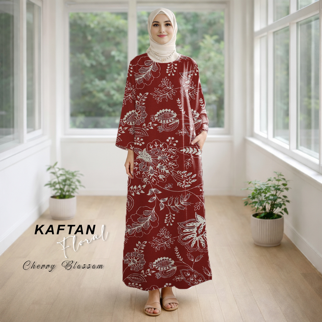 Kaftan Floral Cherry Blossom