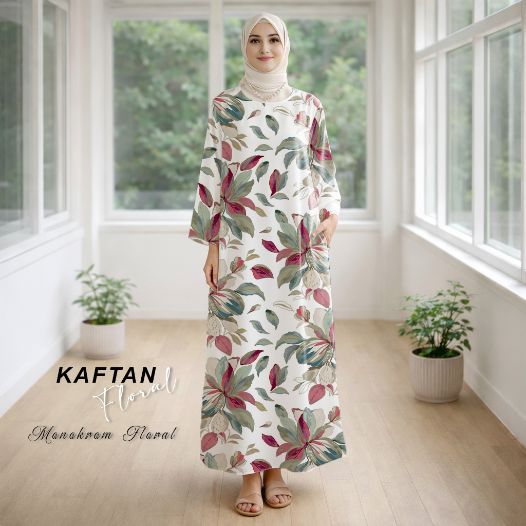 Kaftan Floral Monokram Floral