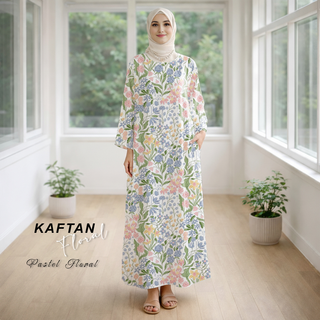 Kaftan Floral Pastel Floral