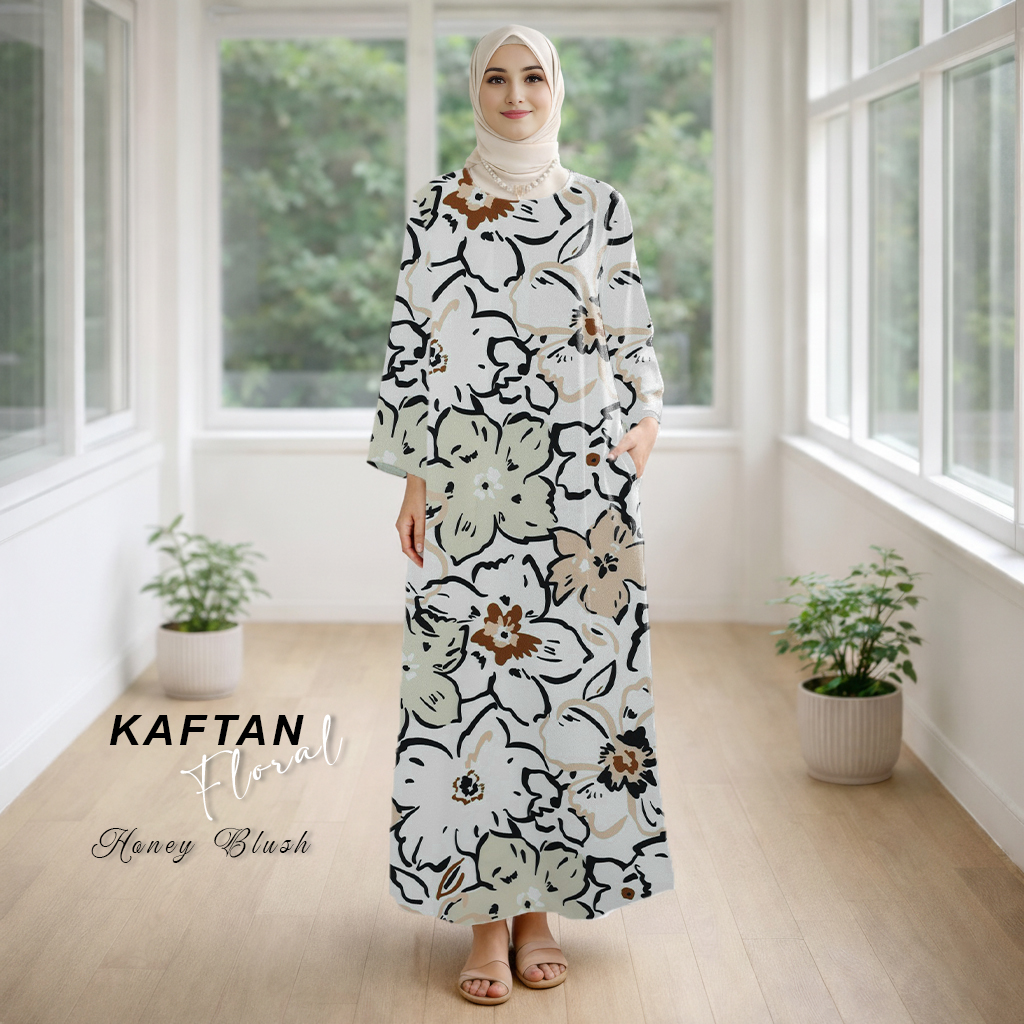 Kaftan Floral Honey Blush