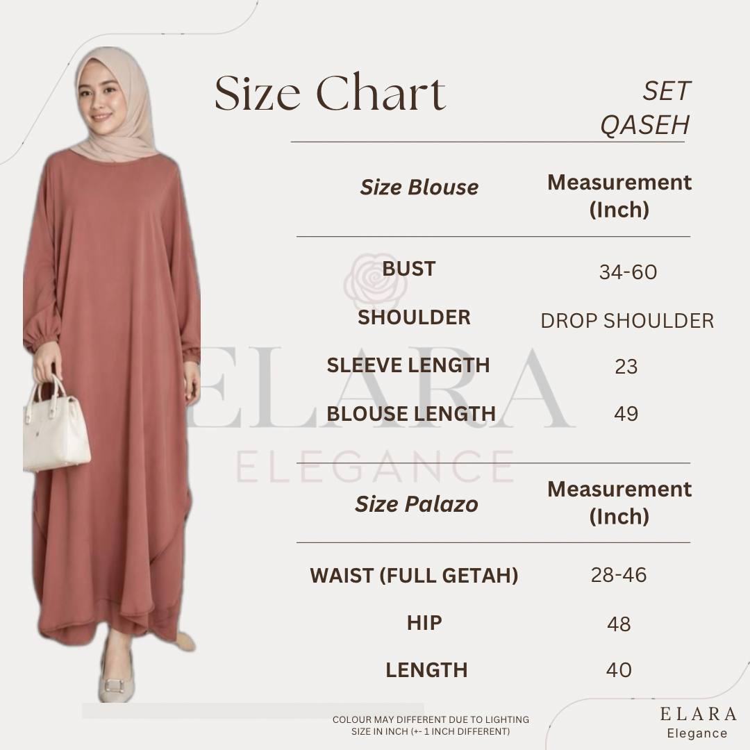 Size Chart Set Qaseh