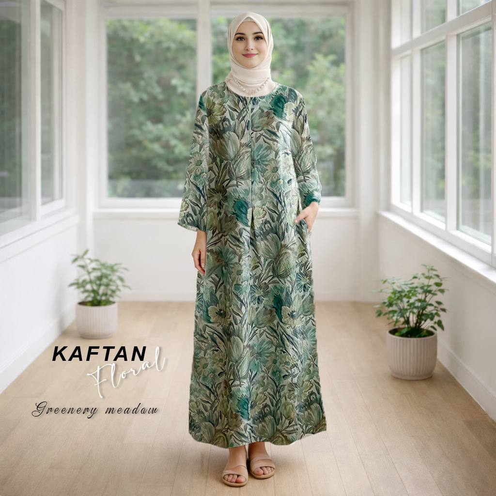 Kaftan Floral Greenary Meadow