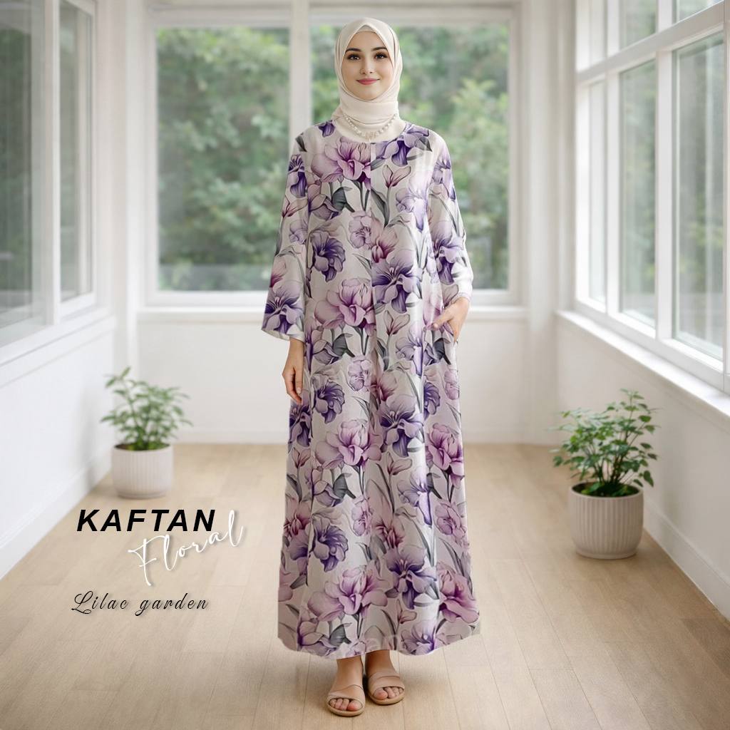 Kaftan Floral Lilac Garden