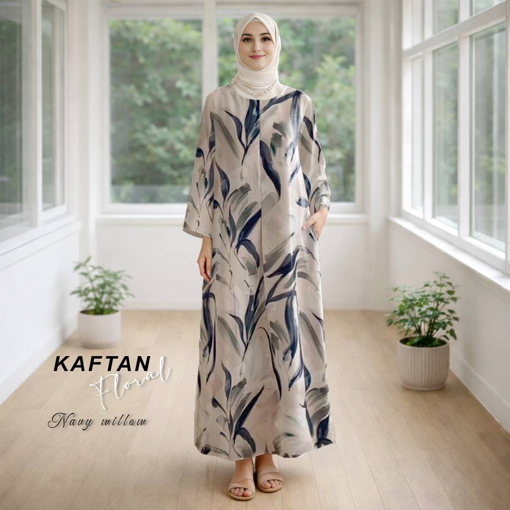 Kaftan Floral Navy Willow