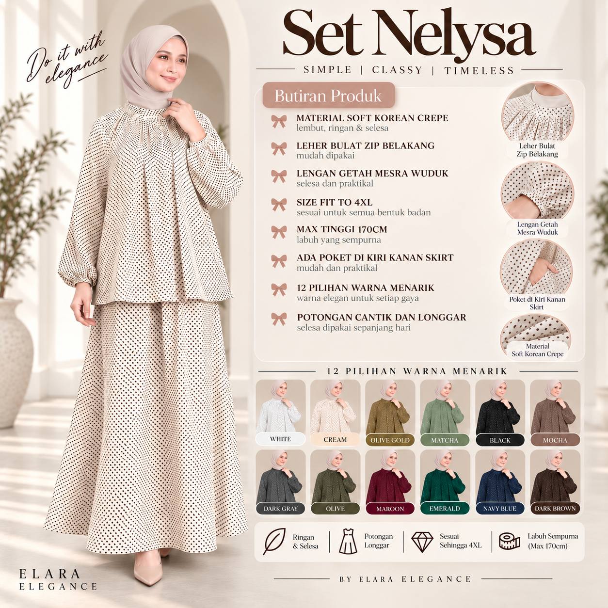 Perincian Ciri Set Nelysa